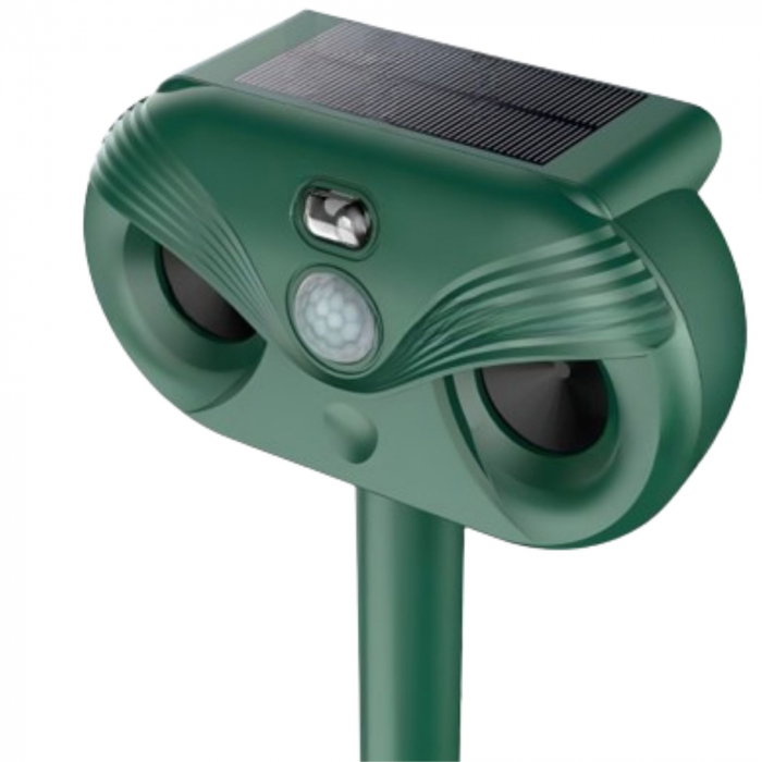 Repelent Solar Ultrasonic 3 in 1, Protectie Impotriva Animalelor, Senzor Infrarosu, Laser LED, Acoperire 120°, Distanta 8–12m, Rezistent la Intemperii, Gradina, Curte, Ferma [9]
