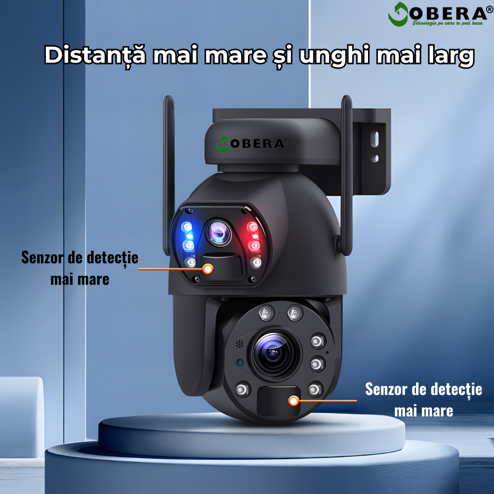 Camera Supraveghere Solara 4G 24/7 goBERA®, Dual Lens 3MP+3MP, Zoom Optic 20X, Panou Solar 20W, Baterie 20000mAh, Detectie Umana PIR, Audio Bidirectional, IP66 [4]