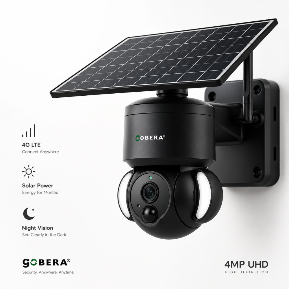 Camera de supraveghere solara 4G goBERA 4MP cu panou solar