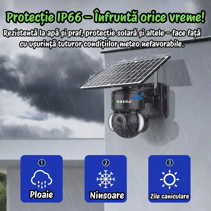 Montaj exterior camera solara 4G goBERA IP66