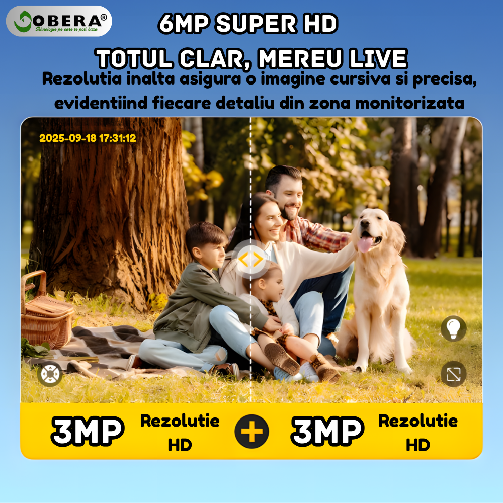 Camera de Supraveghere Solară 6MP goBERA®, 4G SIM, Zoom Optic 20X, Dual Lens, PTZ 355°/90°, Panou Solar 6W, Baterie 10500mAh, Viziune Nocturnă Color, Audio Bidirecțional, Tracking Uman, IP66 [2]