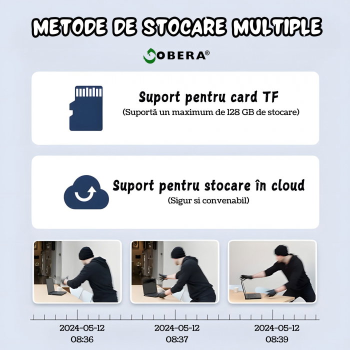 Camera Securitate Wireless goBERA®, 4MP + 4MP Super HD, Zoom Optic 10X, PTZ Bullet, Lentile Duale, Monitorizare Avansata, Miscare si Audio Bidirectional, Viziune Nocturna Color, Rotire 355°, IP65, Gri [8]