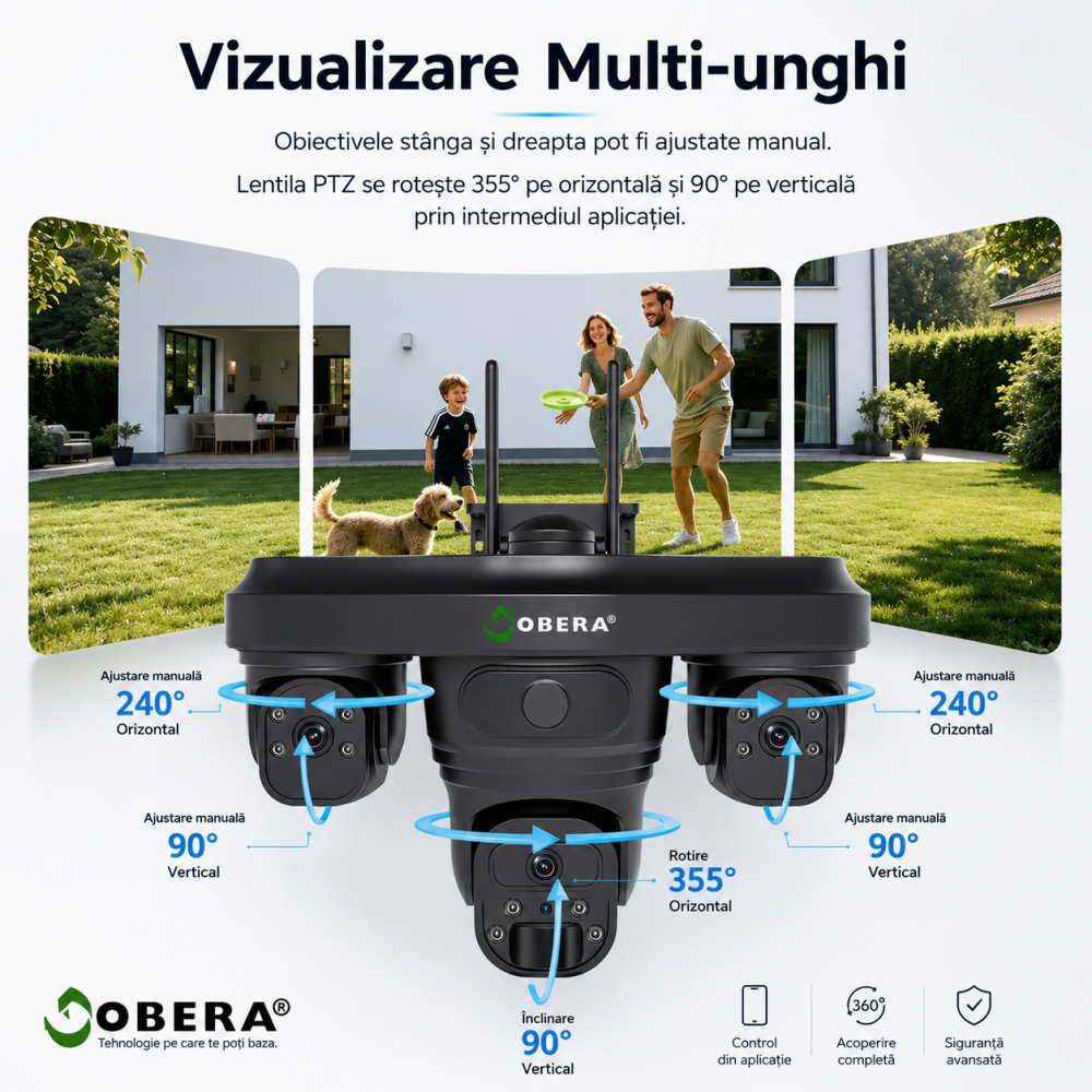 Cameră Supraveghere 4G Solară goBERA® cu 3 Lentile AOV [10]