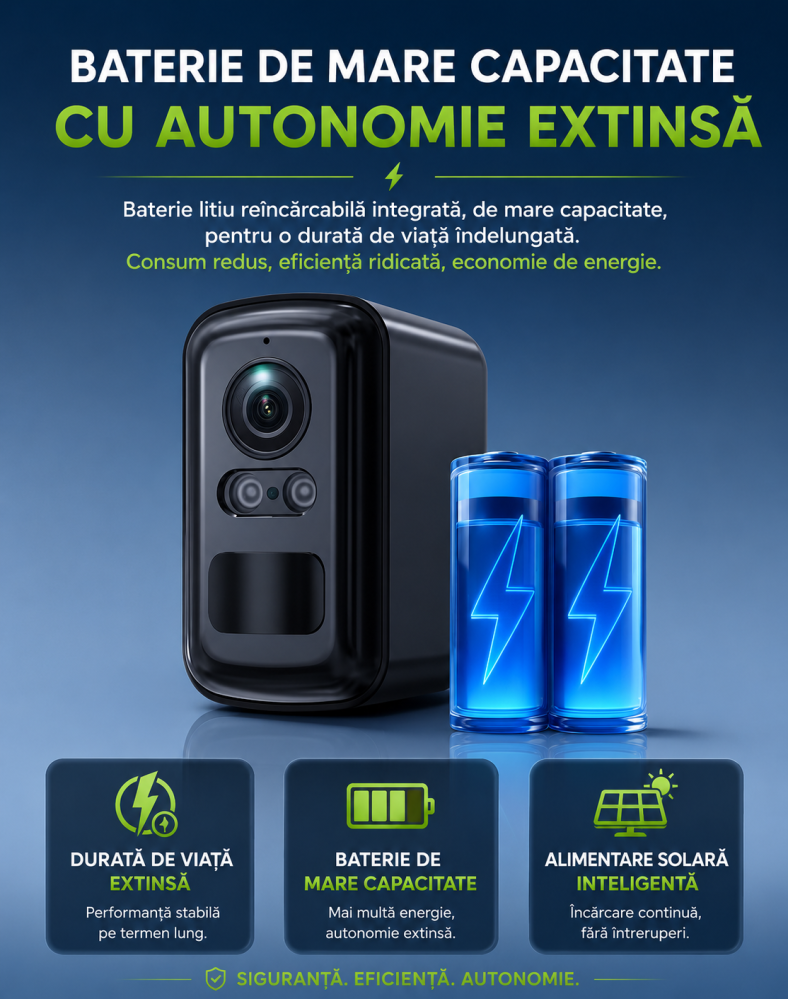 Cameră Supraveghere Solară 4G goBERA®, Compactă, PIR + Human Detection, Night Vision Color, Audio Bidirecțional, SIM, Baterie 5200mAh, IP66 [6]