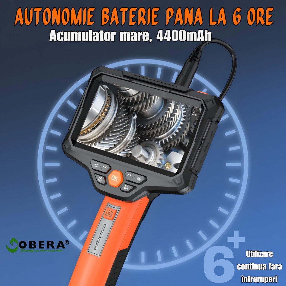 Endoscop Industrial Profesional goBERA® Dual Lens, Ecran IPS HD 5”, Cameră 1920P, 8+1 LED Reglabile, Baterie 4400mAh, Sondă IP67, Card SD 32GB, Auto, HVAC, Țevi [6]