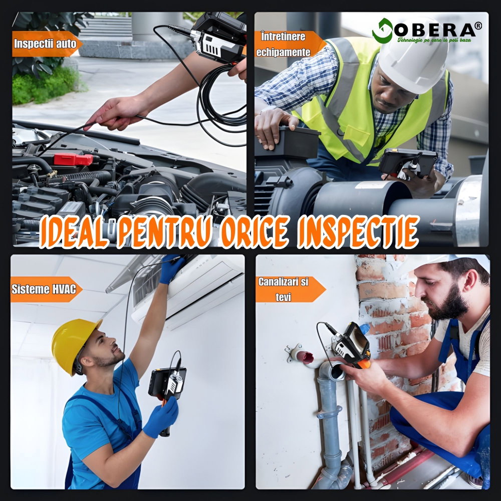 Endoscop Industrial Profesional goBERA® Dual Lens, Ecran IPS HD 5”, Cameră 1920P, 8+1 LED Reglabile, Baterie 4400mAh, Sondă IP67, Card SD 32GB, Auto, HVAC, Țevi [3]