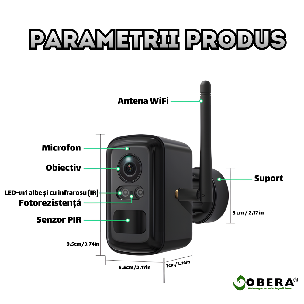 Sistem Supraveghere Wireless goBERA® Smart Security, Home Hub Combo Kit cu Camere Solare 3MP, Hub Central, Acoperire 600m, Detectare PIR, Night Vision, Interfon, Stocare TF/Cloud, IP66 [11]