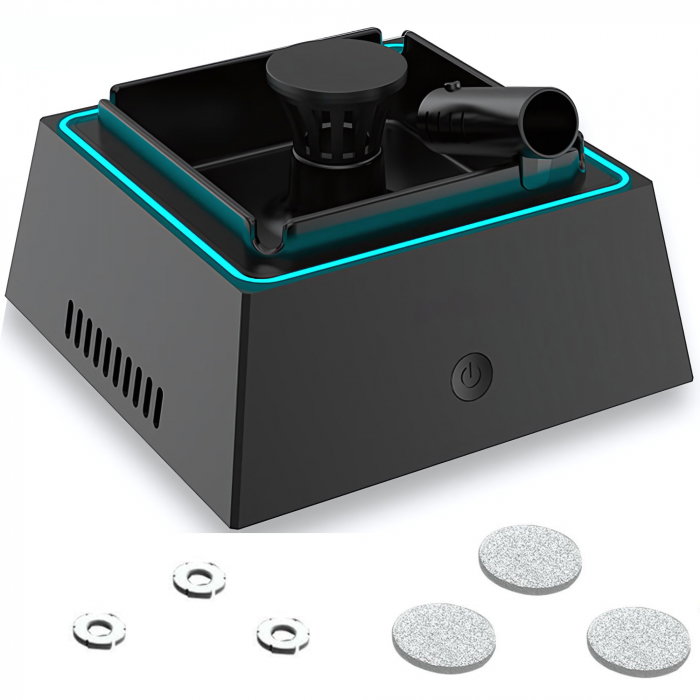 Scrumieră Electrică cu Purificare Activă goBERA® – Filtru Anti-Miros, Aspirație Fum, Reîncărcare USB, 4 Țigarete, Negru [1]