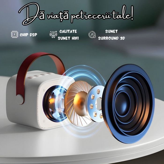 Set 2 Microfoane Karaoke Wireless pentru Copii și Adulți – Bluetooth 5.3, Lumini LED și Sunet Surround 3D [5]