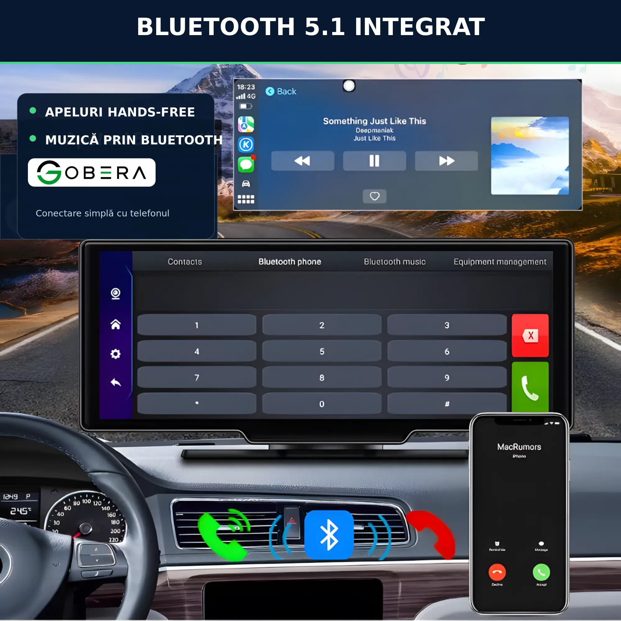 Sistem Multimedia Auto 10.26” goBERA® Android 14, CarPlay & Android Auto [8]