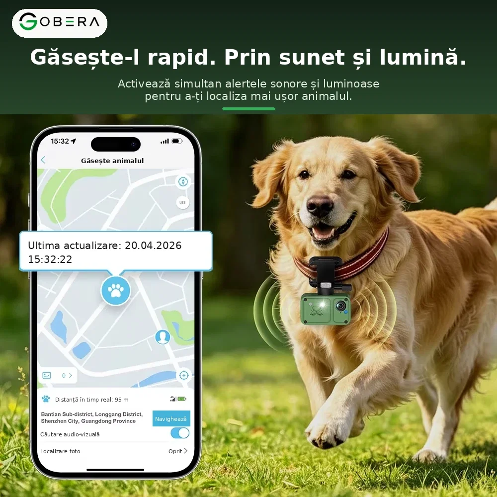 Tracker GPS 4G cu Cameră goBERA® pentru Câini și Animale, Full HD, Localizare în Timp Real, Geo-Fence, Audio Bidirecțional, IP66, Nano SIM [2]