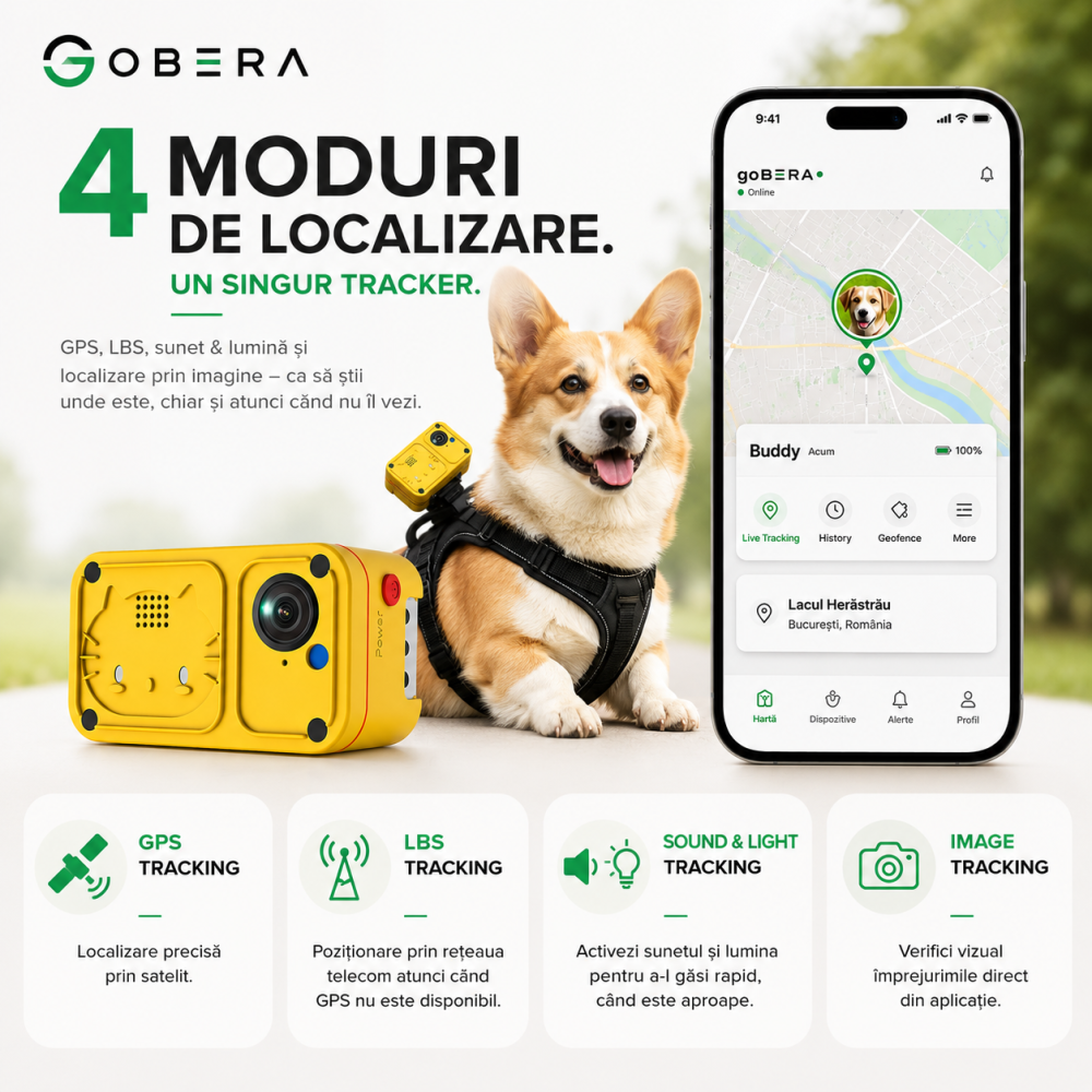 Tracker GPS 4G cu Cameră pentru Pisici goBERA® [2]