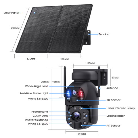 Camera Supraveghere Solara 4G 24/7 goBERA®, Dual Lens 3MP+3MP, Zoom Optic 20X, Panou Solar 20W, Baterie 20000mAh, Detectie Umana PIR, Audio Bidirectional, IP66 [11]