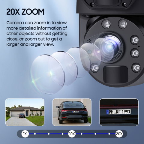 Camera Supraveghere Solara 4G 24/7 goBERA®, Dual Lens 3MP+3MP, Zoom Optic 20X, Panou Solar 20W, Baterie 20000mAh, Detectie Umana PIR, Audio Bidirectional, IP66 [7]