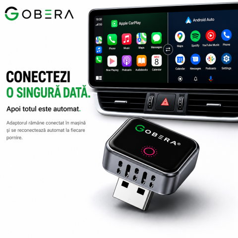 Adaptor Mini Wireless CarPlay și Android Auto goBERA® [2]