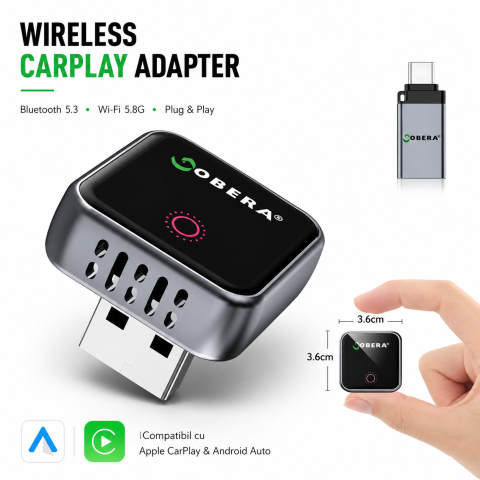 Adaptor Mini Wireless CarPlay și Android Auto goBERA® [1]
