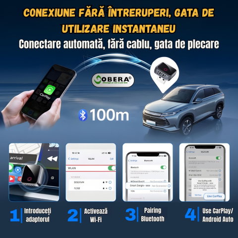 Adaptor Mini Wireless CarPlay și Android Auto goBERA® [3]
