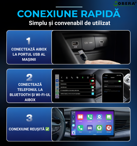 AI Box Android 15 goBERA® Q7 Wireless Edition, Qualcomm SM6350, 8GB RAM + 128GB, SIM 4G, Wireless CarPlay & Android Auto, YouTube, Netflix, Play Store, Split Screen [2]