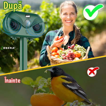 Repelent Solar Ultrasonic 3 in 1, Protectie Impotriva Animalelor, Senzor Infrarosu, Laser LED, Acoperire 120°, Distanta 8–12m, Rezistent la Intemperii, Gradina, Curte, Ferma [5]