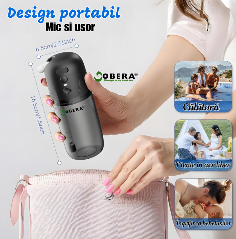 Bidet Portabil Electric goBERA® – Igienă Intimă Premium, 230 ml, 3 Moduri de Pulverizare, 3 Duze, USB-C, IP67, Baterie 1200 mAh, pentru Acasă și Călătorii [5]