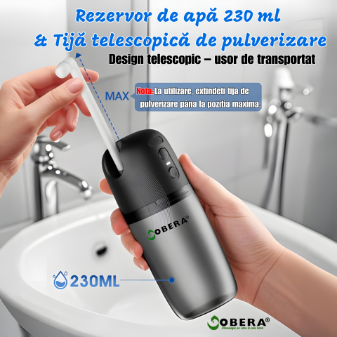 Bidet Portabil Electric goBERA® – Igienă Intimă Premium, 230 ml, 3 Moduri de Pulverizare, 3 Duze, USB-C, IP67, Baterie 1200 mAh, pentru Acasă și Călătorii [3]