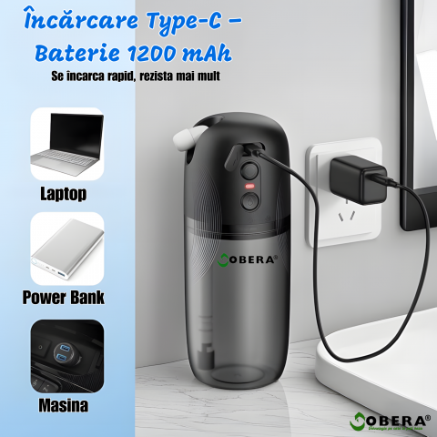 Bidet Portabil Electric goBERA® – Igienă Intimă Premium, 230 ml, 3 Moduri de Pulverizare, 3 Duze, USB-C, IP67, Baterie 1200 mAh, pentru Acasă și Călătorii [4]