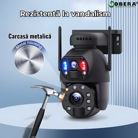 Camera Supraveghere Solara 4G 24/7 goBERA®, Dual Lens 3MP+3MP, Zoom Optic 20X, Panou Solar 20W, Baterie 20000mAh, Detectie Umana PIR, Audio Bidirectional, IP66 [4]