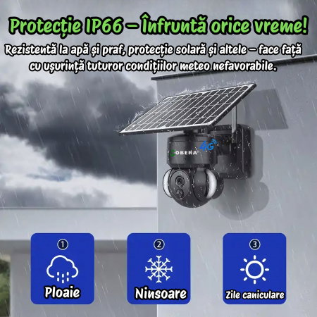 Camera de supraveghere solara 4G goBERA®, 4MP, acumulator 12.000 mAh, panou solar 5W, PIR 120°, PTZ, vedere nocturna color, audio bidirectional [4]