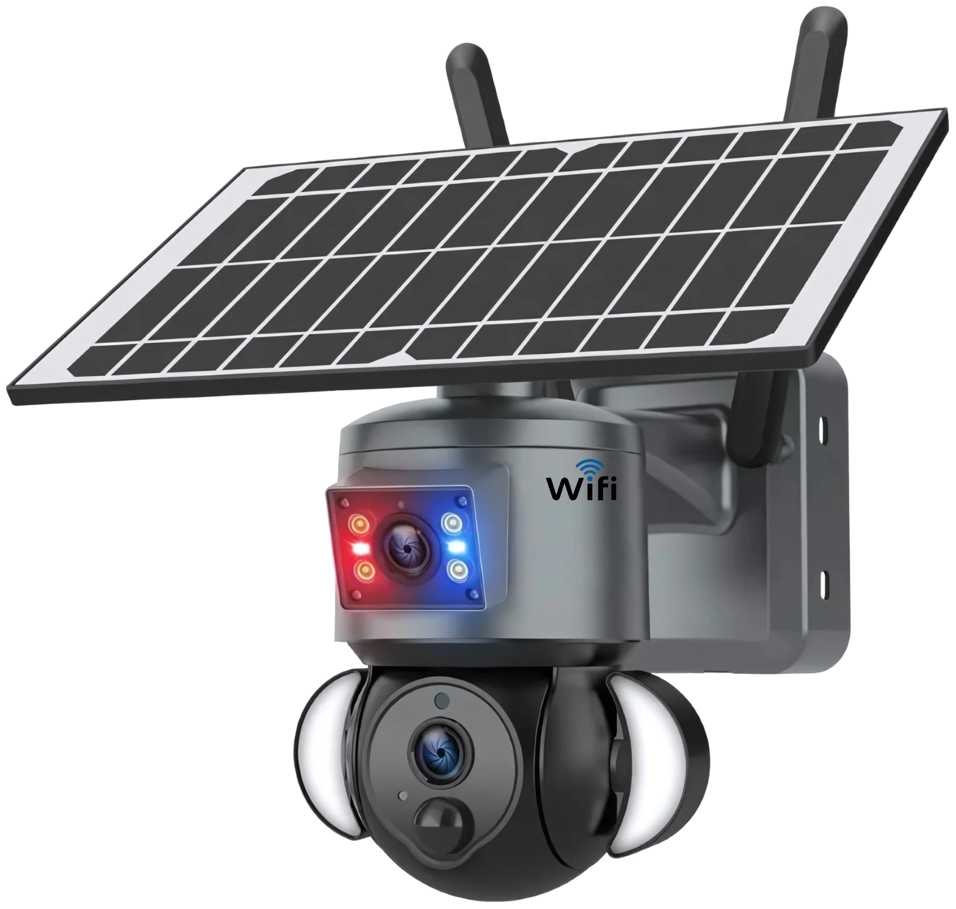 Camera de supraveghere solara goBERA® 3MP + 3MP, lentile duale, PTZ 355°, panou solar 6W, WiFi, IP66, night vision color [7]