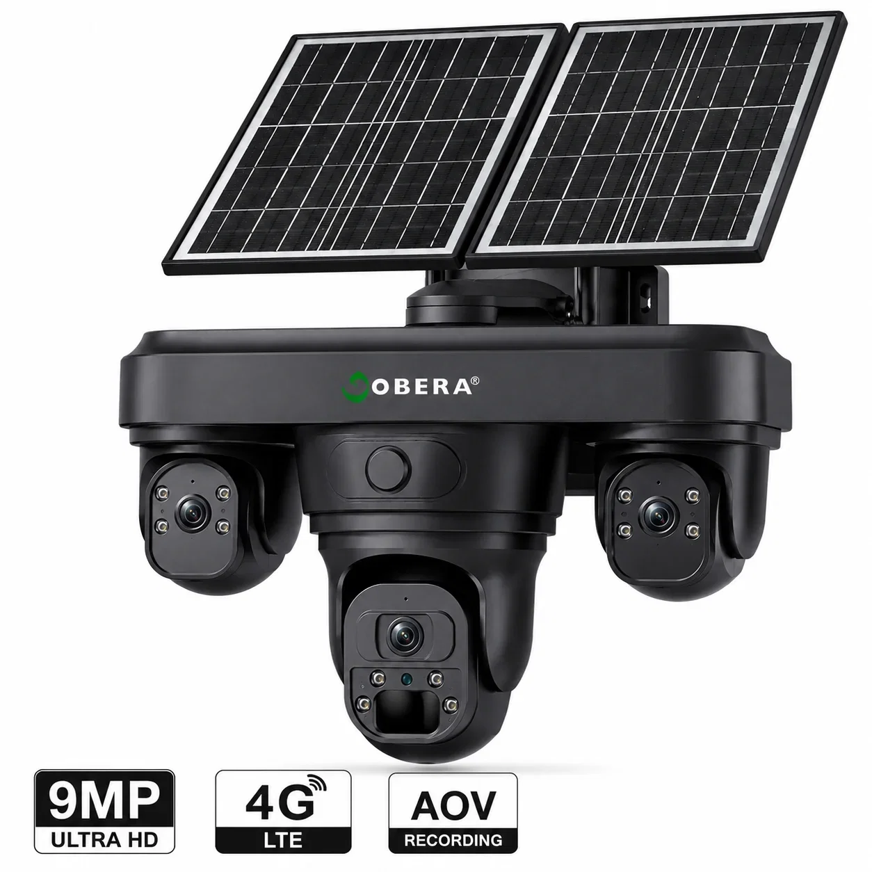 Camere de supraveghere 4G cu panou solar - Cameră Supraveghere 4G Solară goBERA® cu 3 Lentile AOV