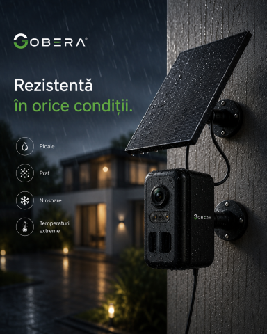 Cameră Supraveghere Solară 4G goBERA®, Compactă, PIR + Human Detection, Night Vision Color, Audio Bidirecțional, SIM, Baterie 5200mAh, IP66 [2]