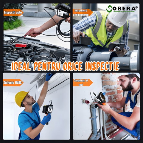 Endoscop Industrial Profesional goBERA® Dual Lens, Ecran IPS HD 5”, Cameră 1920P, 8+1 LED Reglabile, Baterie 4400mAh, Sondă IP67, Card SD 32GB, Auto, HVAC, Țevi [2]