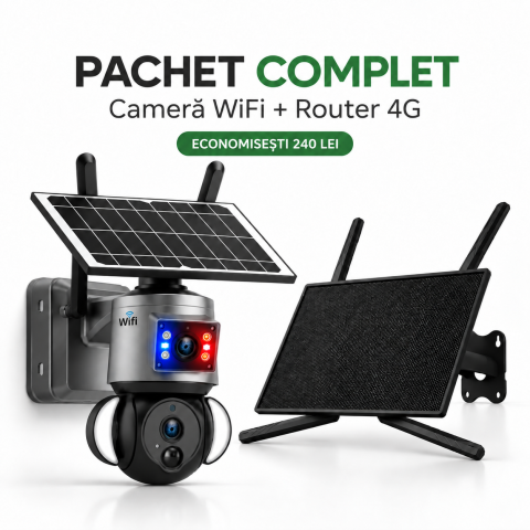 Pachete goBERA® - Pachet cameră solară WiFi 6MP și router solar 4G LTE goBERA