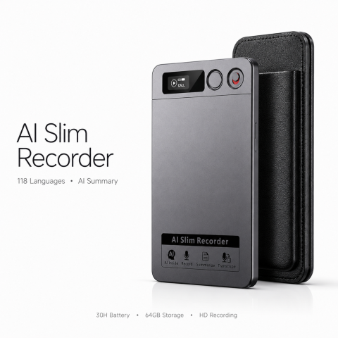 Oferte Speciale - Recorder AI goBERA® – Reportofon Digital Inteligent, 64GB, Transcriere & Rezumat AI, Microfoane Duale, 30h Înregistrare, Standby 166 Zile, Portabil, Cloud Securizat