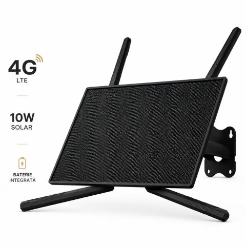 Smart Security - Router Portabil 4G LTE goBERA® cu Panou Solar 10W, Baterie 20100mAh, Wi-Fi 2.4GHz, Antene 5dBi, Slot Micro SIM, Conectare până la 10 dispozitive
