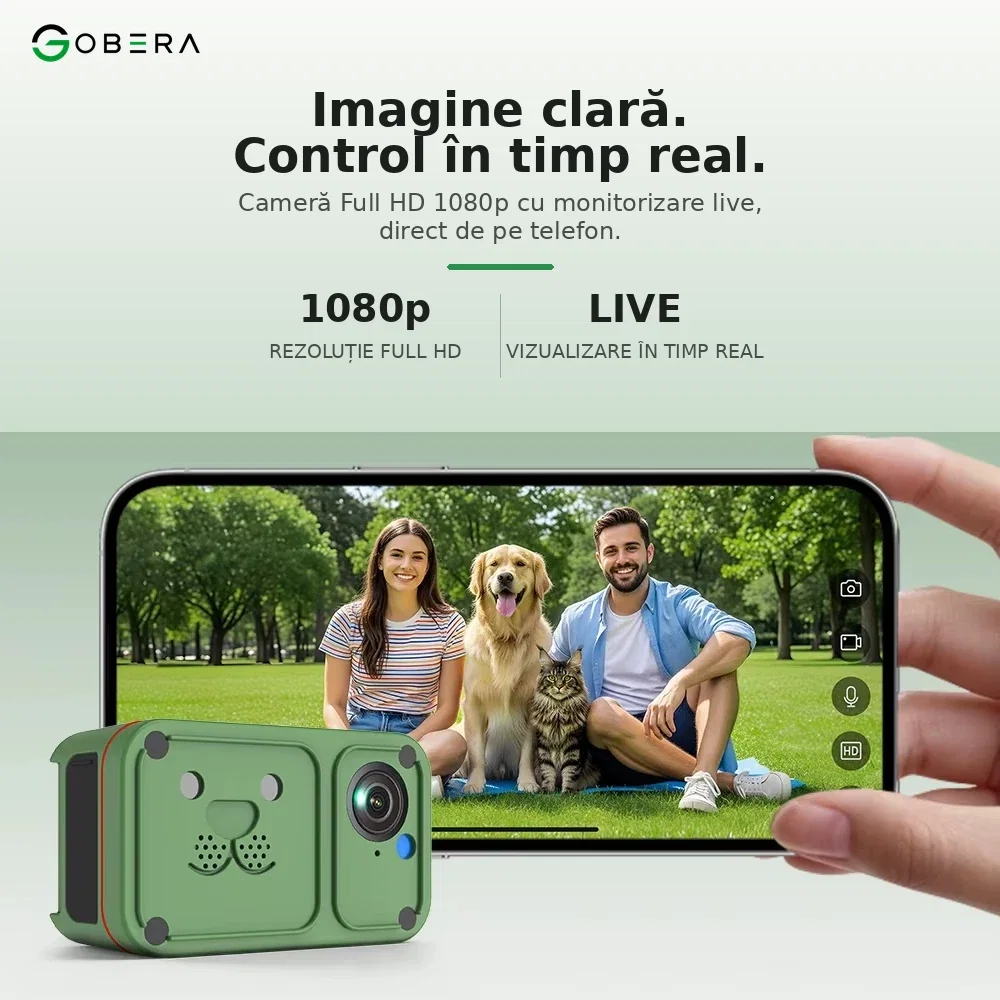 Tracker GPS 4G cu Cameră goBERA® pentru Câini și Animale, Full HD, Localizare în Timp Real, Geo-Fence, Audio Bidirecțional, IP66, Nano SIM [5]