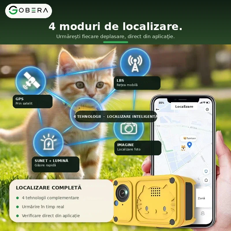 Tracker GPS 4G cu Cameră pentru Pisici goBERA® [7]