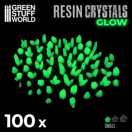 Wargames & Boardgames - GSW - GREEN GLOW Resin Crystals - Small