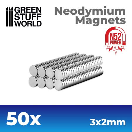 Accesorii Warhammer - GSW - Neodymium Magnets 3X2mm - 50 Units (N52)
