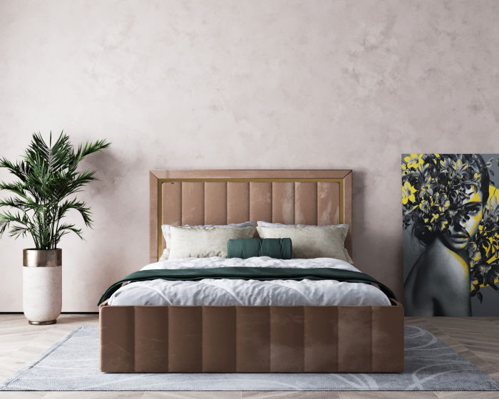 Pat  Elegance Tapițat  Bej   140x200 [1]