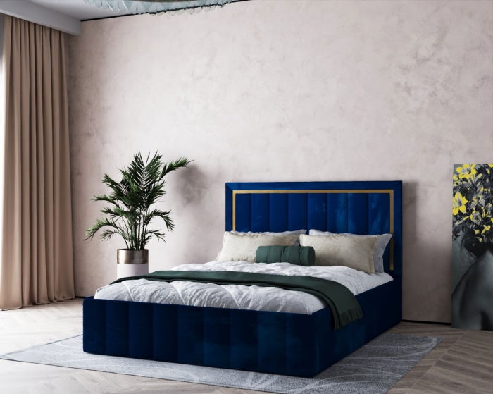 Pat Elegance Tapitat Albastru 180x200 [6]