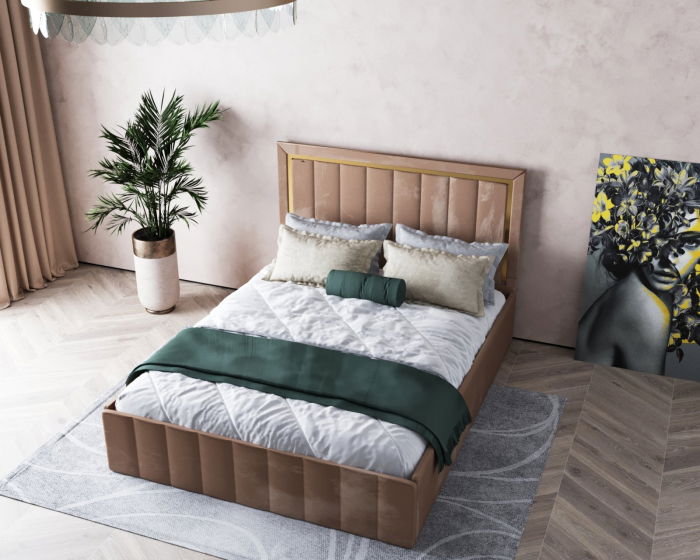 Pat  Elegance Tapițat  Bej   140x200 [8]