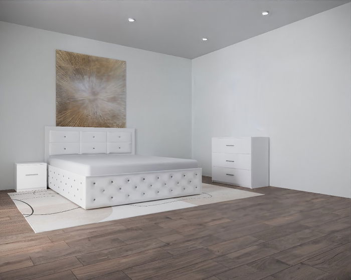 Set Pat Nemira New Alb cu Noptiere Si Comoda [6]