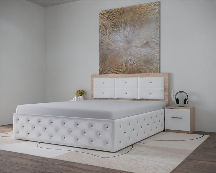 Set Pat Nemira New Sonoma&Alb cu Noptiere [6]