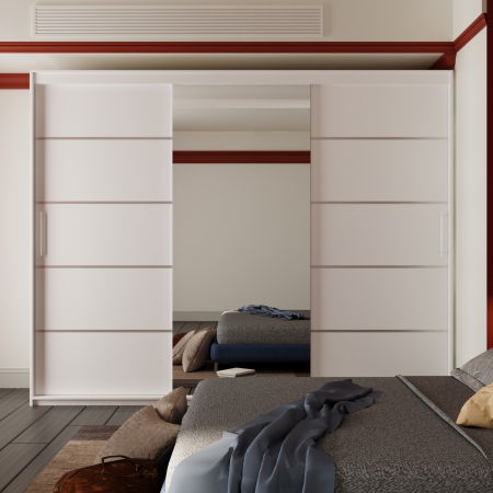 Mobila Dormitor - Dressing Nordis cu Oglinda Alb