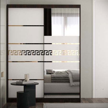 Dulap Venus Gold cu Oglinda Wenge&Alb