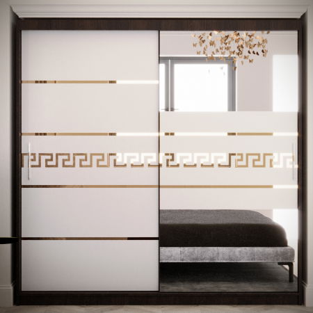 Dulap Venus Gold cu Oglinda Wenge&Alb 200*200