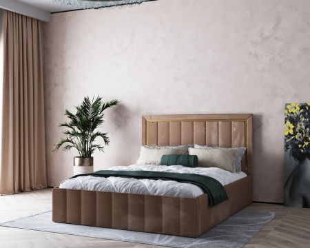 Pat  Elegance Tapițat  Bej   140x200 [1]