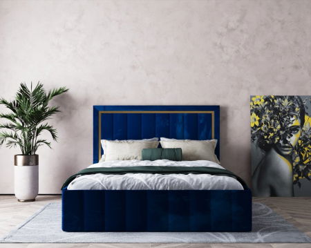 Pat Elegance Tapitat Albastru 180x200 [4]