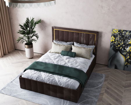 Pat  Elegance Tapițat Maro 140x200 [7]